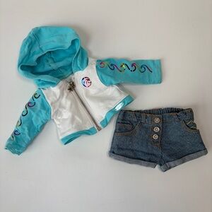 American Girl Joss Kendrick’s Meet Outfit Zip Up Hoodie and Shorts